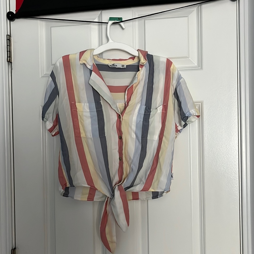 Hollister striped button down top